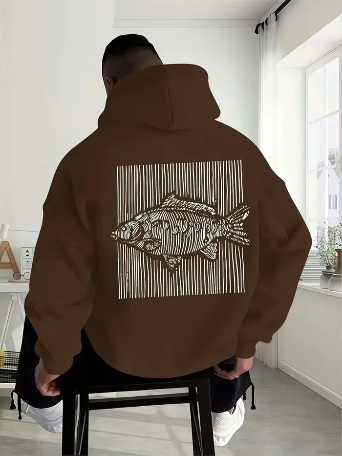 Sweat à capuche rayé, pull décontracté tendance pour homme et femme avec poche kangourou
