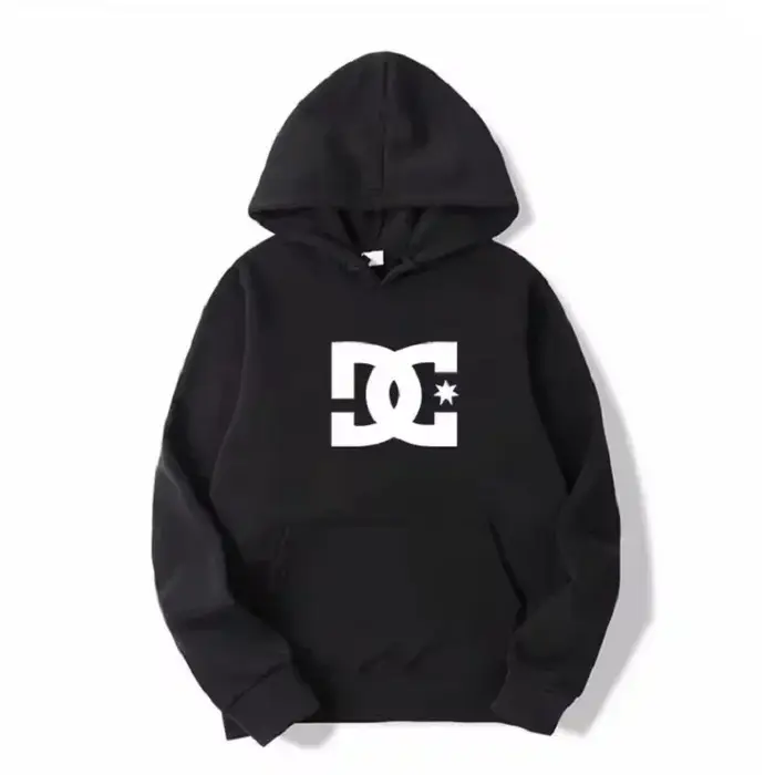 Sweat à capuche unisexe DC Letter, style simple, manches longues, tendance streetwear automne-hiver,