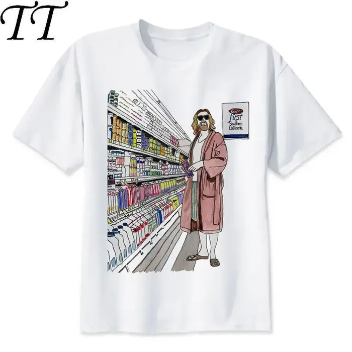 Le grand lebowski mec T-shirt hommes dessin animé 2019 cool drôle blanc
