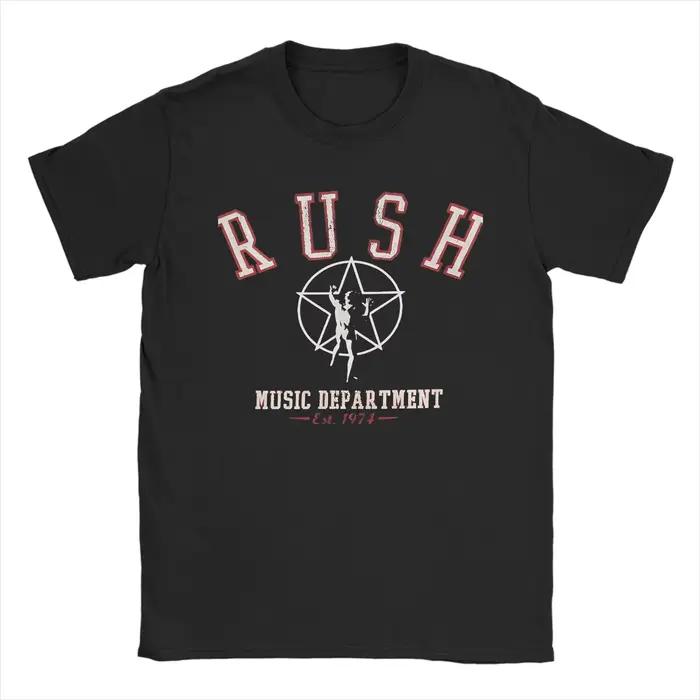T-Shirt Rush Band pour hommes, nouveauté, en pur coton, col ras du cou, manches courtes, idée cadeau