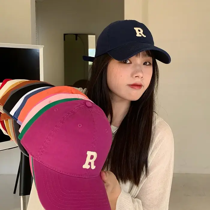 Nouvelle broderie lettre R casquette de Baseball été solide femmes queue de cheval chapeaux hommes casquette de Baseball coton extérieur Simple visière casquette décontractée