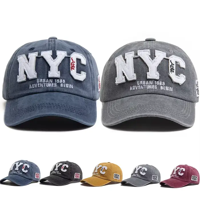 Casquette de baseball vintage en coton lavé pour homme