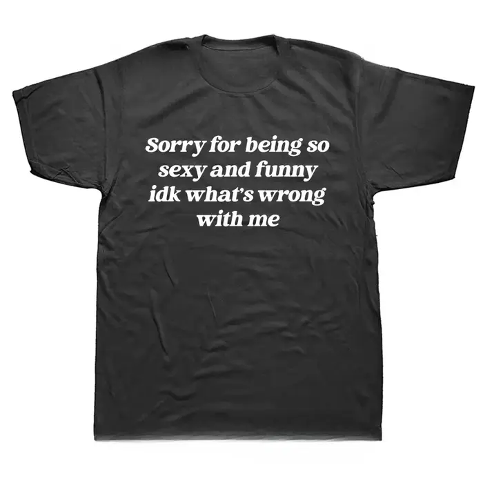 T-shirt vintage avec impression graphique « Désolé pour être si sexy et drôle »