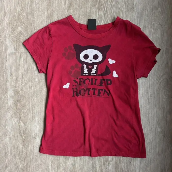 Gothique Streetwear Grunge Vintage Esthétique Femmes Lettre Imprimé Décontracté Lâche Manches Courte