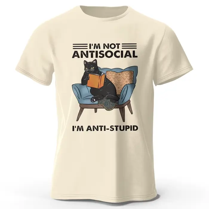 T-Shirt imprimé I Am Not Anti Social pour hommes et femmes, 100% coton, surdimensionné, graphique de