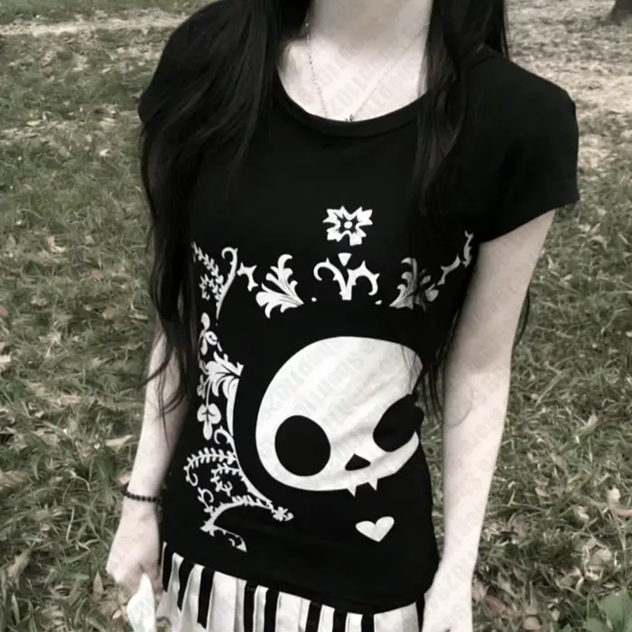 Vêtements pour femmes, t-shirts pour femmes, tops Y2k, vêtements gothiques pour femmes, vêtements co