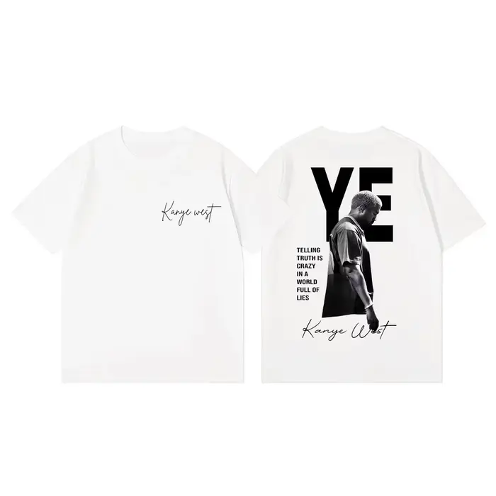 T-shirt Kanye West Tour 2026, streetwear, t-shirt à manches courtes de haute qualité, mode, homme, f