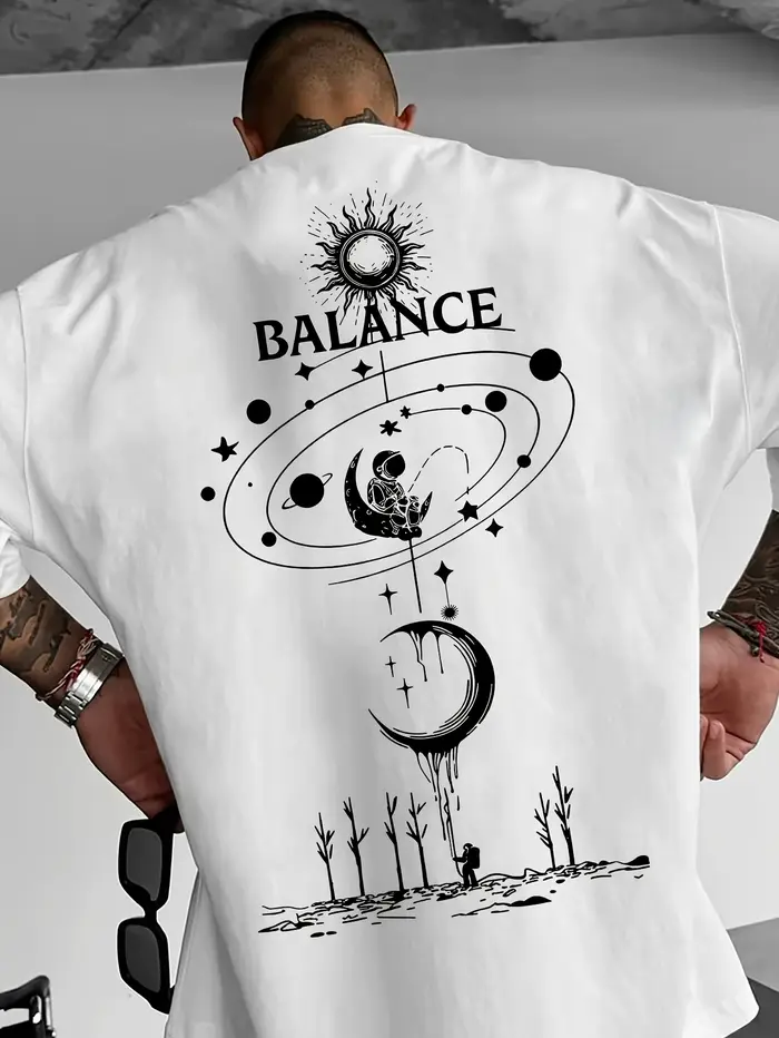 T-shirt ample à motif étoile d'été pour hommes, tendance de la mode urbaine, 100% pur coton, matéria