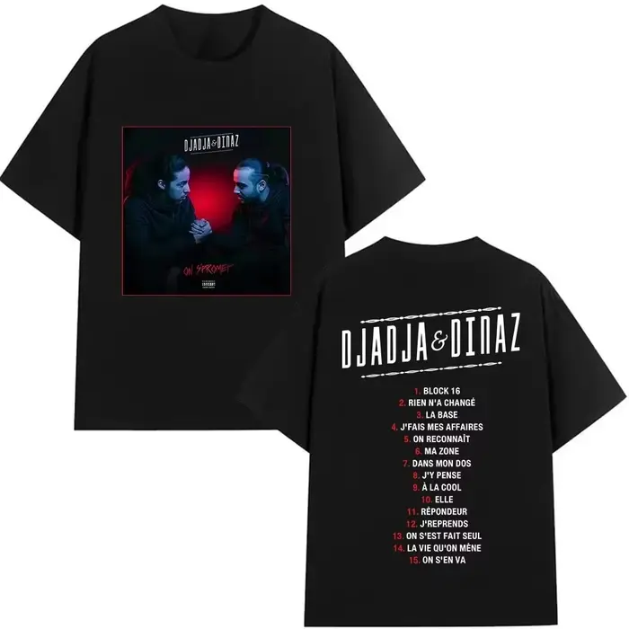 T-shirt graphique Rapper Djadja & Dinaz Album 2026 pour homme