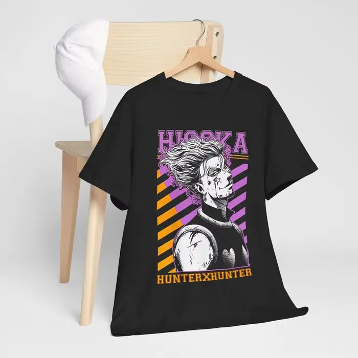 T-shirt noir inspiré de l'anime Hunter X Hunter, Hisoka, cadeau d'anime