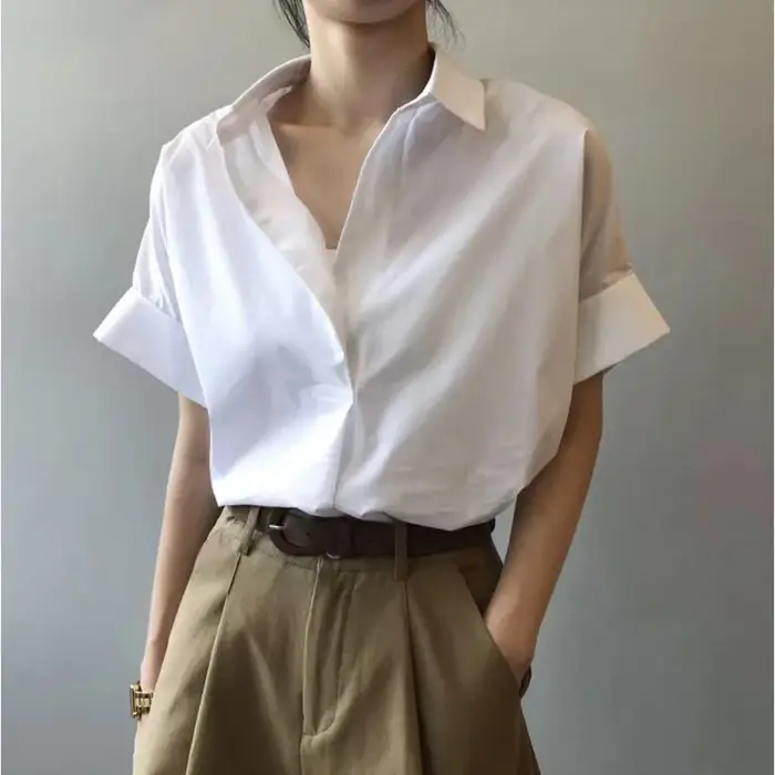 T-shirt blanc à manches courtes