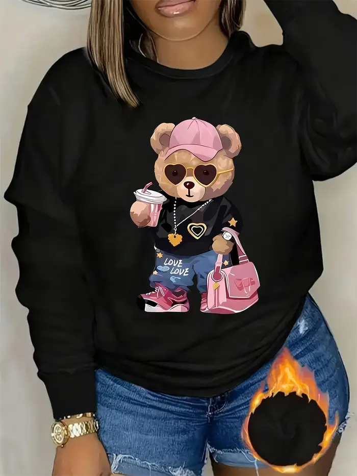 Pull à capuche à manches longues et col rond pour femme