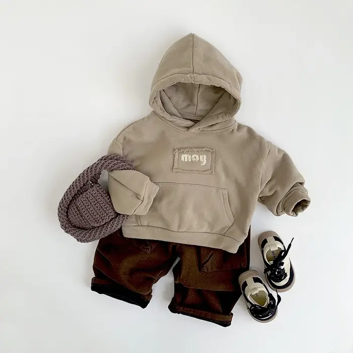 Sweat à capuche en polaire pour garçons et filles, nouvel article d'hiver 2025, haut polyvalent et t