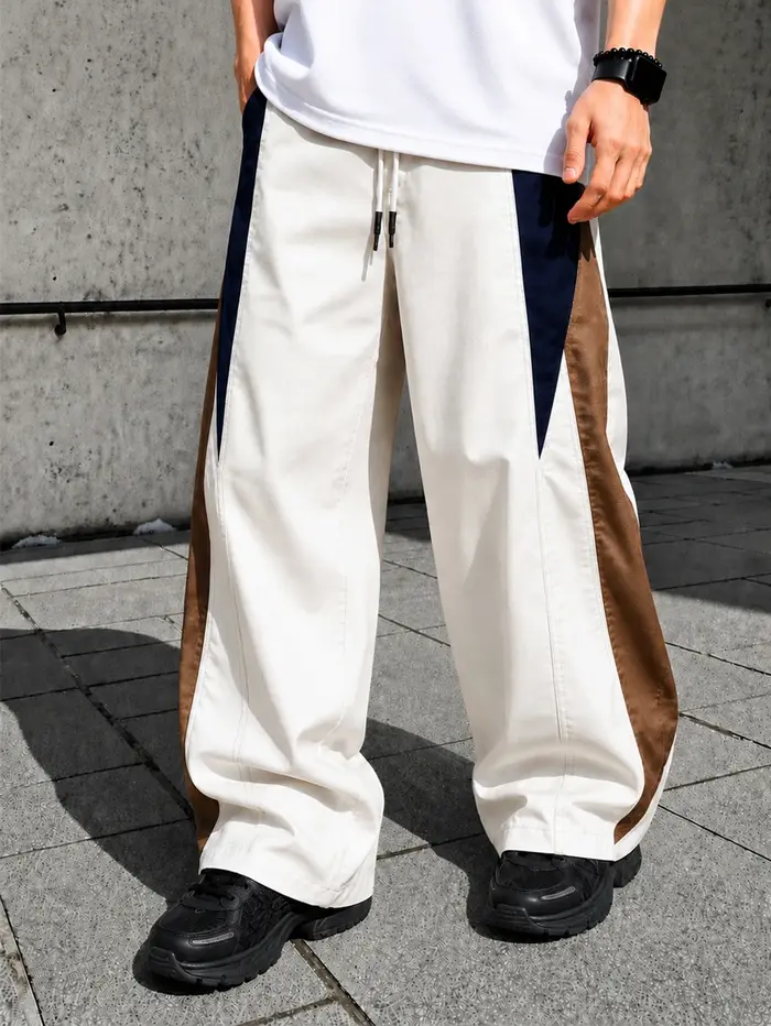 Pantalon de jogging pour homme style streetwear - design à empiècements