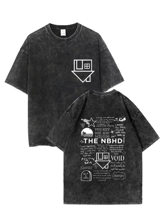 T-shirt imprimé The Neighborhood (NBHD), coton, Szharts, T-shirt décontracté à manches courtes pour 