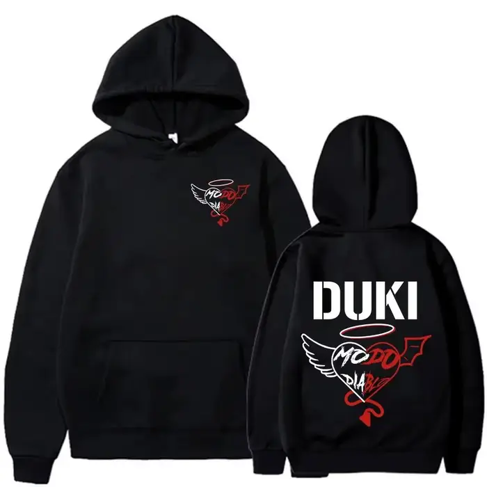 Duki hommes sweat à capuche surdimensionné Hip-hop groupe de Rock chanteur rue décontracté en plein air mode Couple automne hiver haut à manches longues sweat-shirt