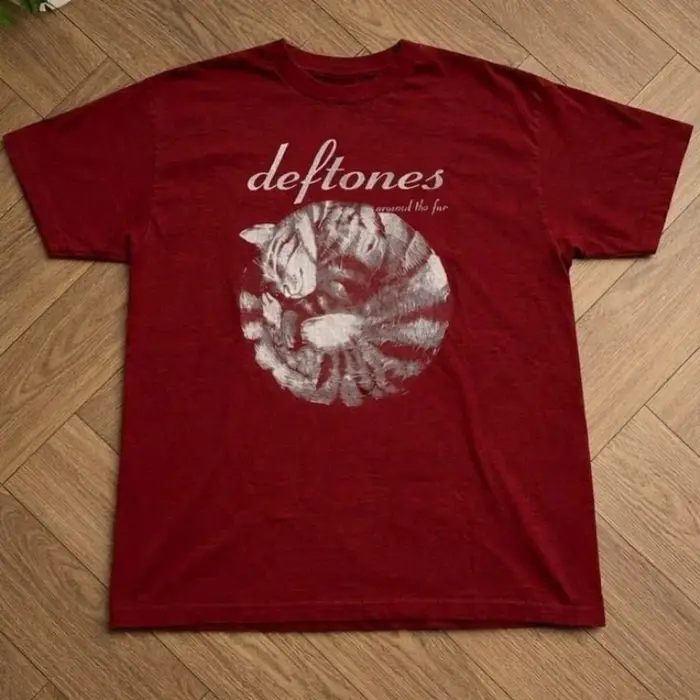 Deftones Red Band T-shirt Rock Music Casual loose couple pure cotton streetwear shirt graphic t shir