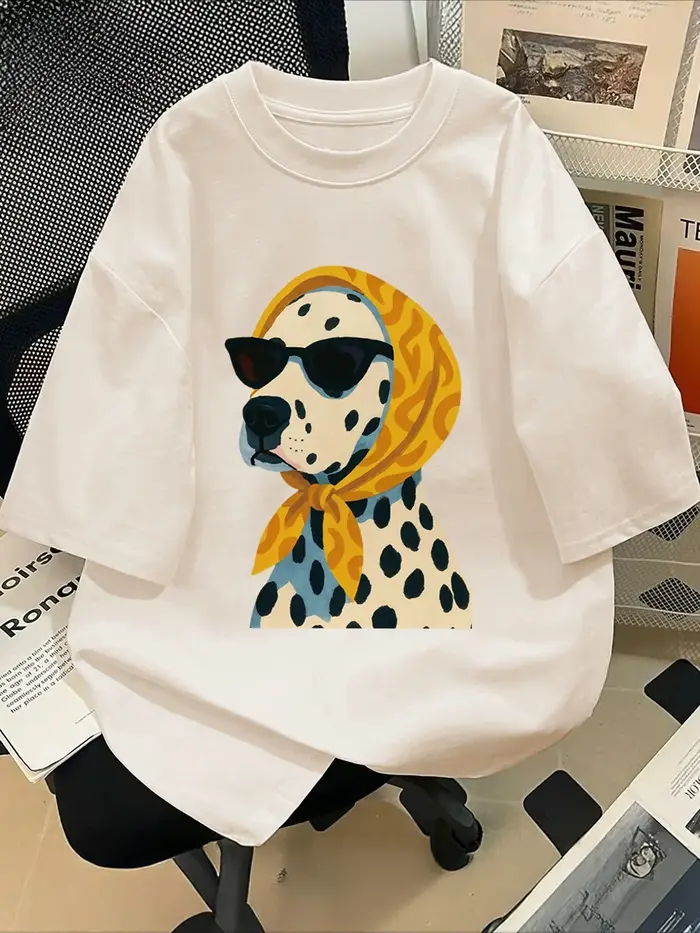 T-shirt femme imprimé rétro d'été