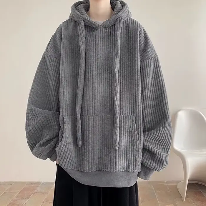 Sweat à capuche en velours côtelé Wstring pour homme