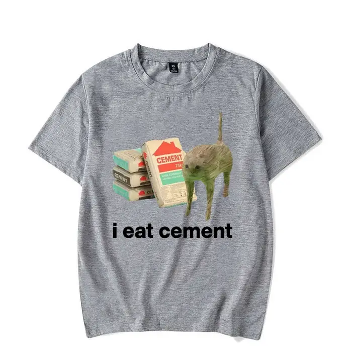 Je mange du ciment chat malte drôle Meme t-shirt pour hommes femmes mode décontracté à manches court