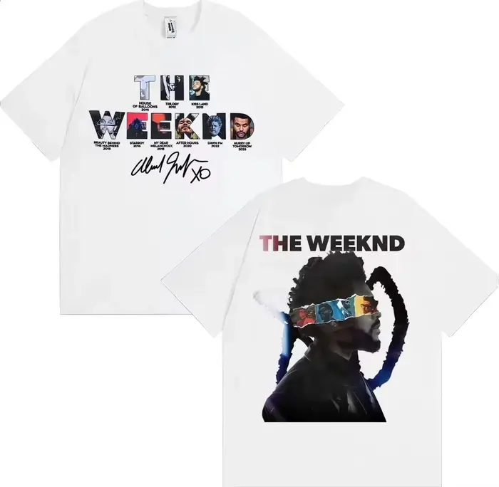 T-shirts The Weeknd After Hours Til Dawn European Tour 2026 pour femmes et hommes, vêtements de mode