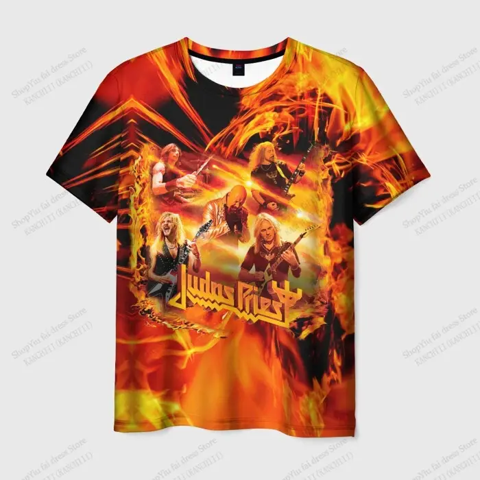 2026 nouveau groupe de Rock Judas Priest Tour impression 3D T-shirt hommes femmes mode Hip Hop surdimensionné à manches courtes hauts t-shirts enfants vêtements