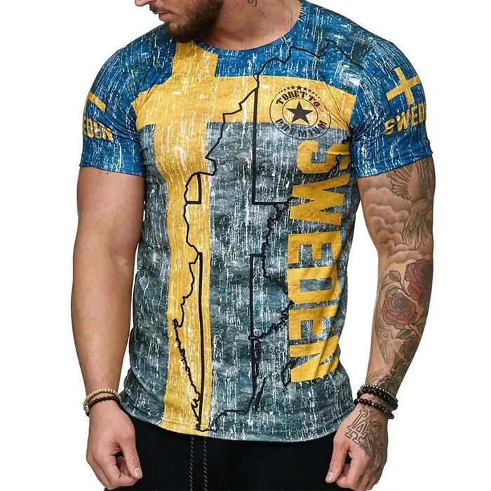 Portugal espagne suède graphique T-shirt vêtements pour hommes rétro rue décontracté t-shirts classique mode populaire surdimensionné T-shirt haut