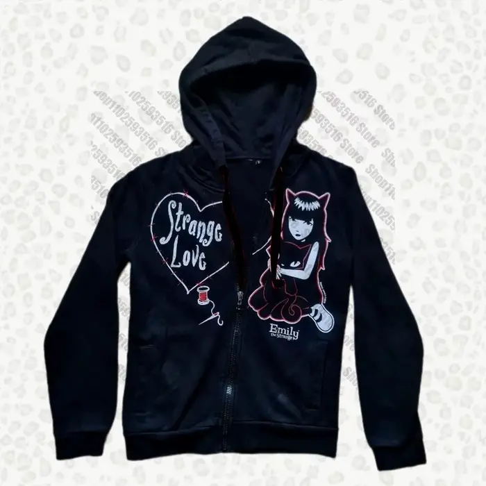 Sweats à capuche zippés pour femmes, sweat à capuche graphique PVD Y2k Anime, vêtements esthétiques,