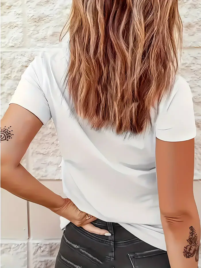 T-shirt décontracté pour femme imprimé Paris Tour Eiffel - Haut de sport à manches courtes