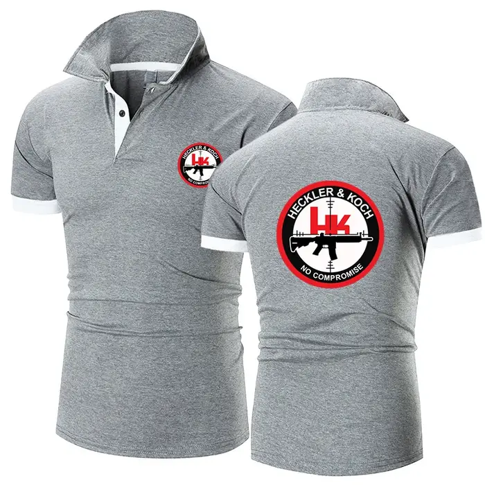 Hk Heckler Koch pas d'arrivée 2025 nouvelle mode Polo hommes décontracté col rabattu à manches courtes été Slim Fit hauts