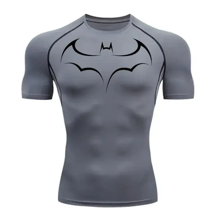 T-shirt de compression moulant pour homme, haute élasticité, pour la course, la gym et le fitness, à
