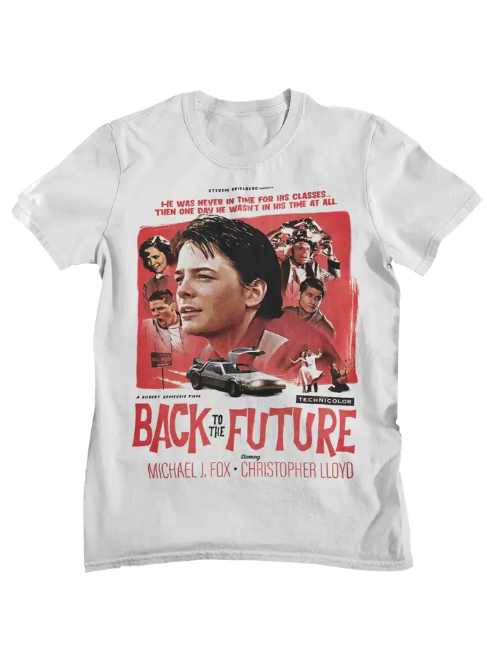 T-shirt imprimé rétro pour hommes, inspiré de Marty Doc Delorean Time Machine, décontracté, à manche