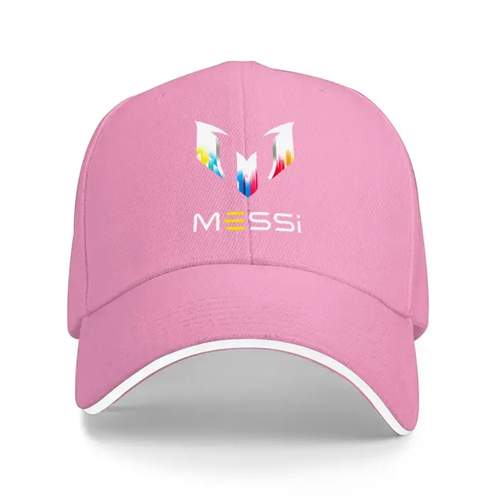 Casquette de baseball noire avec logo MESSI et design brodé coloré pour les fans de football et les passionnés de sport