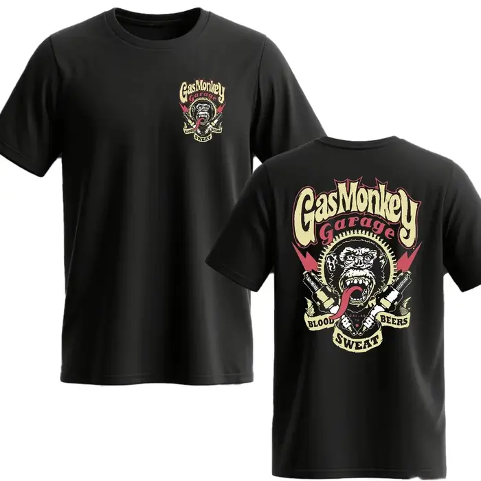 Nouveau T-shirt en coton à manches courtes pour homme, double face, décontracté, essentiel, Gas Monk