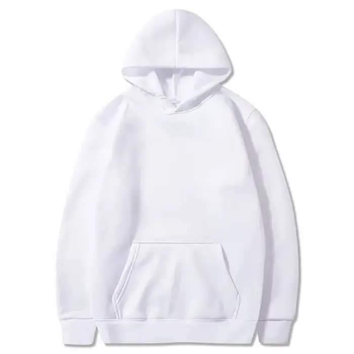 Mode décontracté polaire sweat à capuche pour homme en gros plaine blanc pull à capuche unisexe pas 