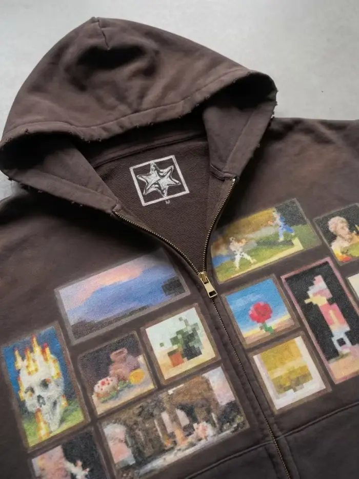 Sweat-shirt à capuche rétro Y2K