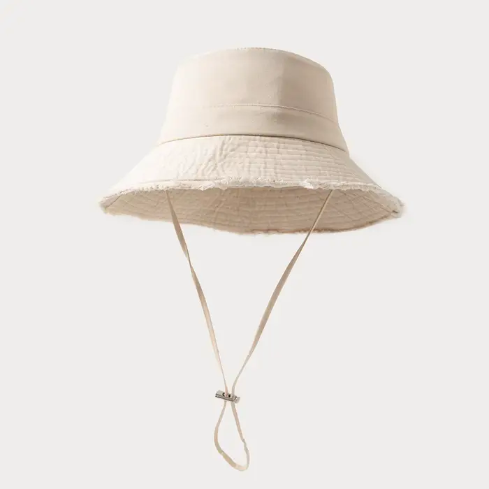 Chapeau de pêcheur en coton vierge à Large bord bords rugueux pour hommes et femmes