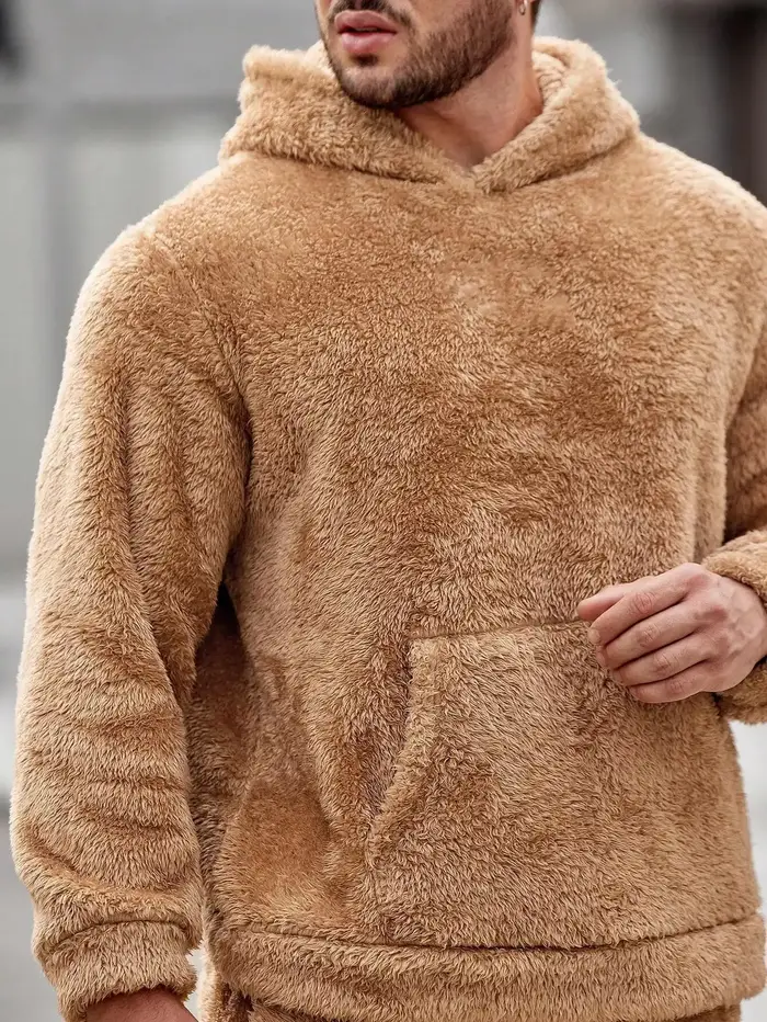 Sweats à capuche en velours double face pour hommes