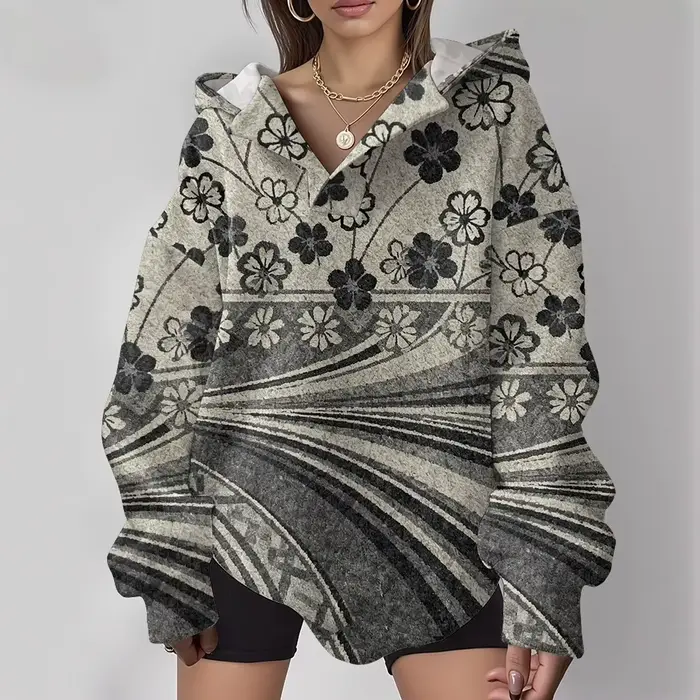 Vintage confortable ​ Sweat à capuche surdimensionné pour femmes