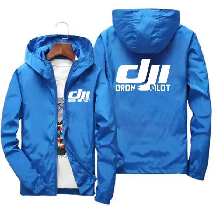 Bomber à capuche pour hommes DJI Drone pilote veste mince décontractée manteau pour hommes coupe-ven