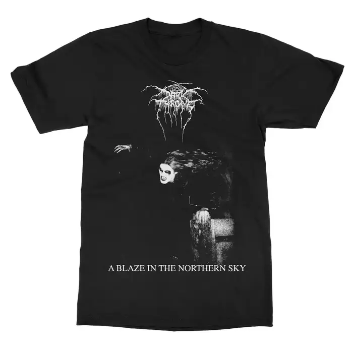 Nouveau Darkthrone ‌   T-shirt en coton à motif graphique unisexe, manches courtes, tendance, marque