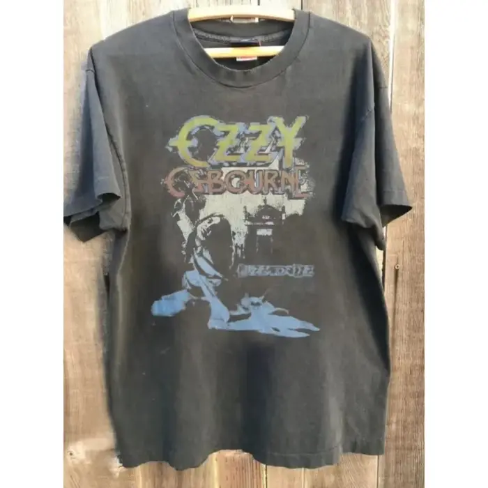 Chemise Skull Ozzy Osbourne, chemise marron graphique rare pour hommes et femmes, t-shirt en coton i