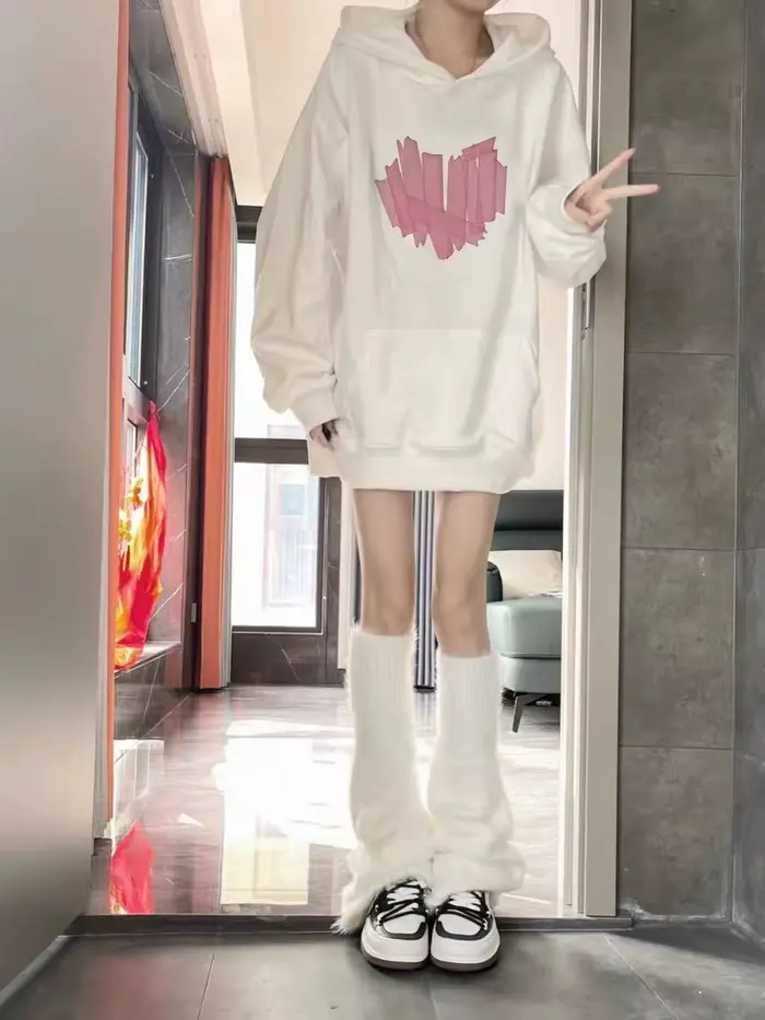 Sweat à capuche mignon vêtements pour femmes Sherpa lettrage abstrait