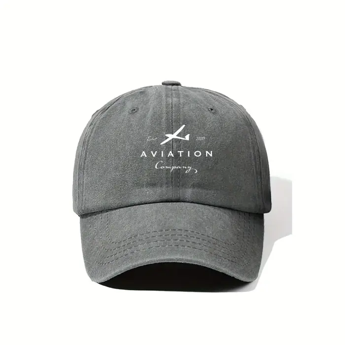 Casquette de baseball tendance Esar Aviation Company avec logo, design souple, style streetwear, tis