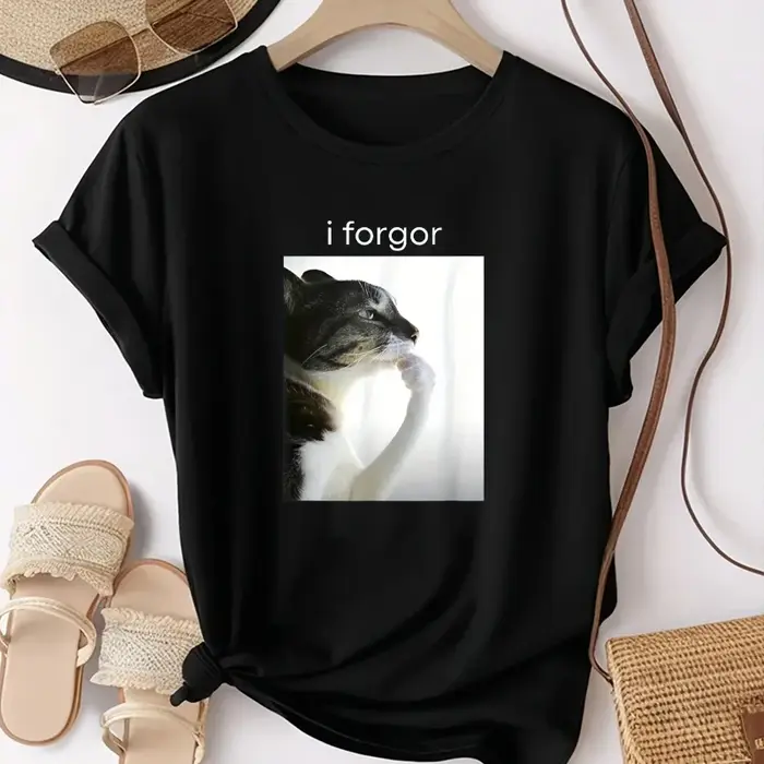 T-shirt graphique Y2K à col rond et manches courtes pour femme