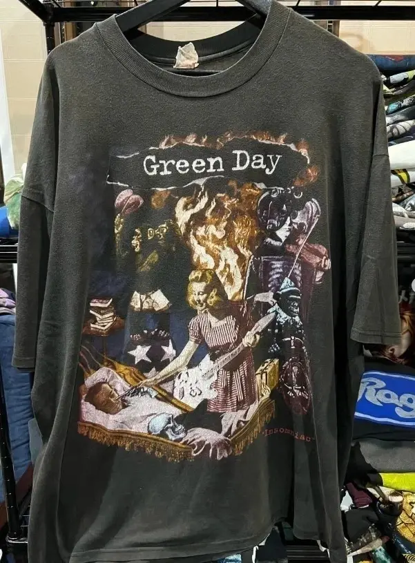 Green Day Insomniac Retro Rock Band T-shirt noir unisexe pour hommes et femmes, t-shirts graphiques,