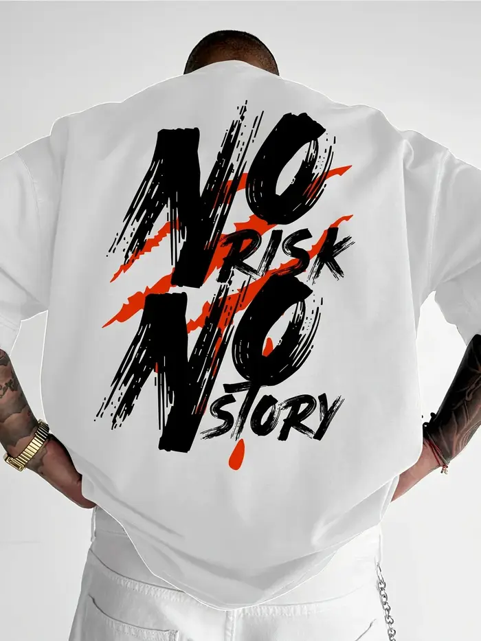 T-shirt à motif Streetwear pour hommes-T-shirt ample et décontracté avec lettres audacieuses imprimées