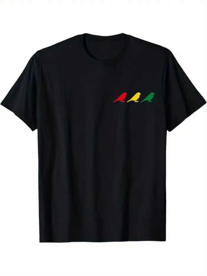 Rastafari jamaïcain Reggae T-Shirt coton décontracté col rond coupe régulière avec coloré drapeau ra