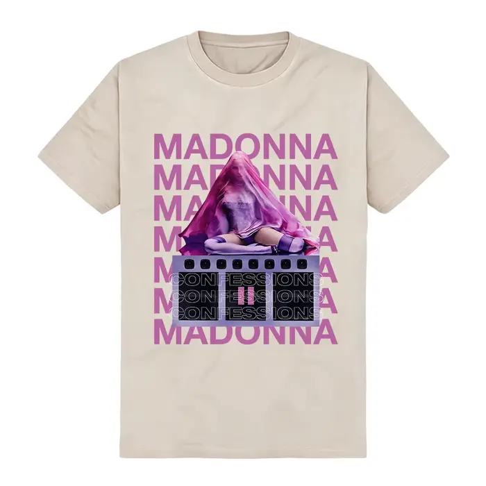 T-shirt unisexe streetwear Madonnaa CONFESSIONS II à imprimé graphique