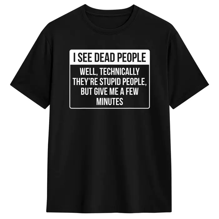 T-shirt pour hommes avec inscription « I See Dead People », en pur coton, drôle, col rond, manches c